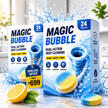 Magic Bubble Tablets – Fast Deep Cleaning & Instant Unclogging with Fresh Citrus