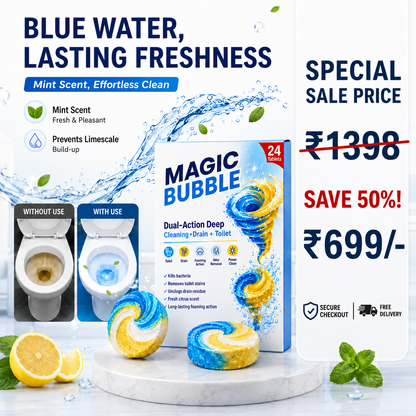 Magic Bubble Tablets – Fast Deep Cleaning & Instant Unclogging with Fresh Citrus